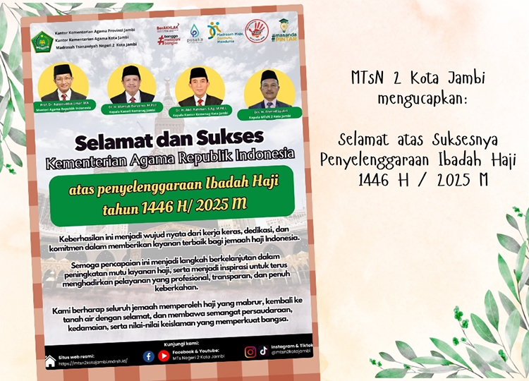 Selamat atas Suksesnya Penyelenggaraan Ibadah Haji 1446 H / 2025 M Selamat atas Suksesnya Penyelenggaraan Ibadah Haji 1446 H / 2025 M