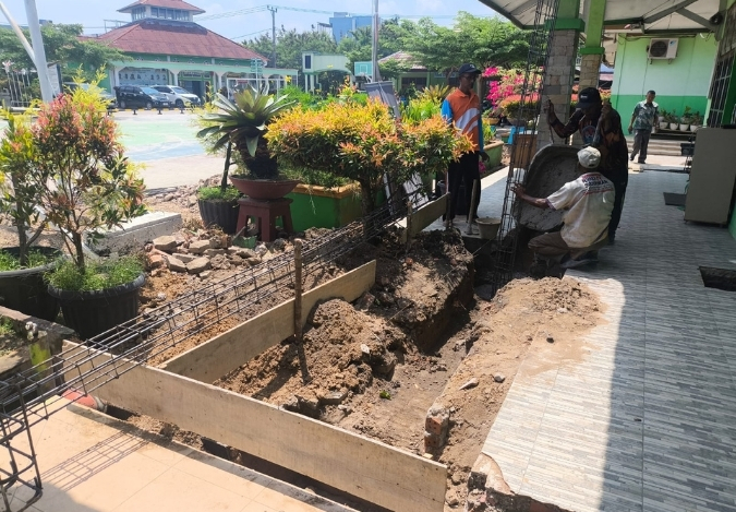Progres Pembangunan PTSP MTsN 2 Kota Jambi Sampai Tahap Pengecoran Tiang