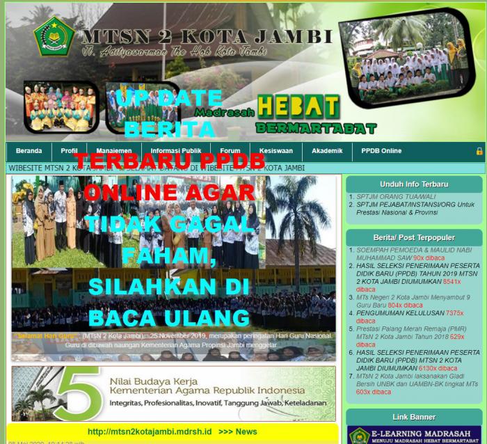 PPDB ONLINE 2020 MTsN 2 KOTA JAMBI VS CORONA-COVID 19
