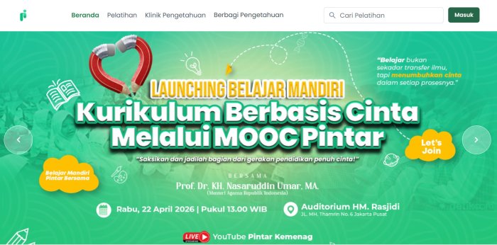 Kemenag RI Luncurkan Belajar Mandiri Kurikulum Berbasis Cinta di Platform Pintar
