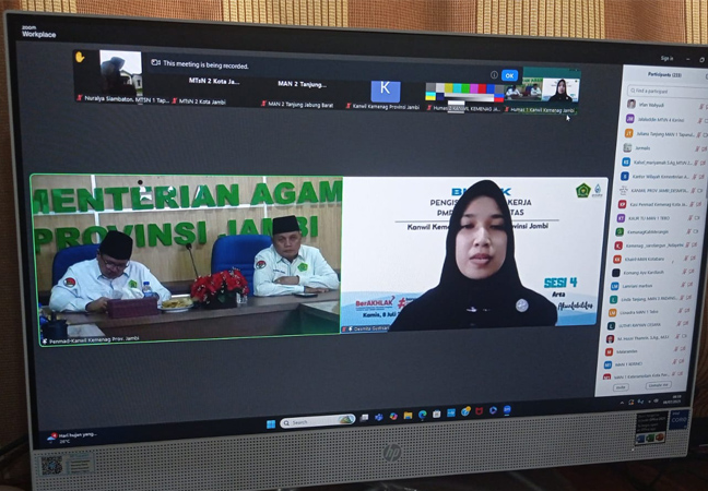 Perkuat Akuntabilitas, MTsN 2 Kota Jambi Ikuti Bimtek PMP ZI Area 4