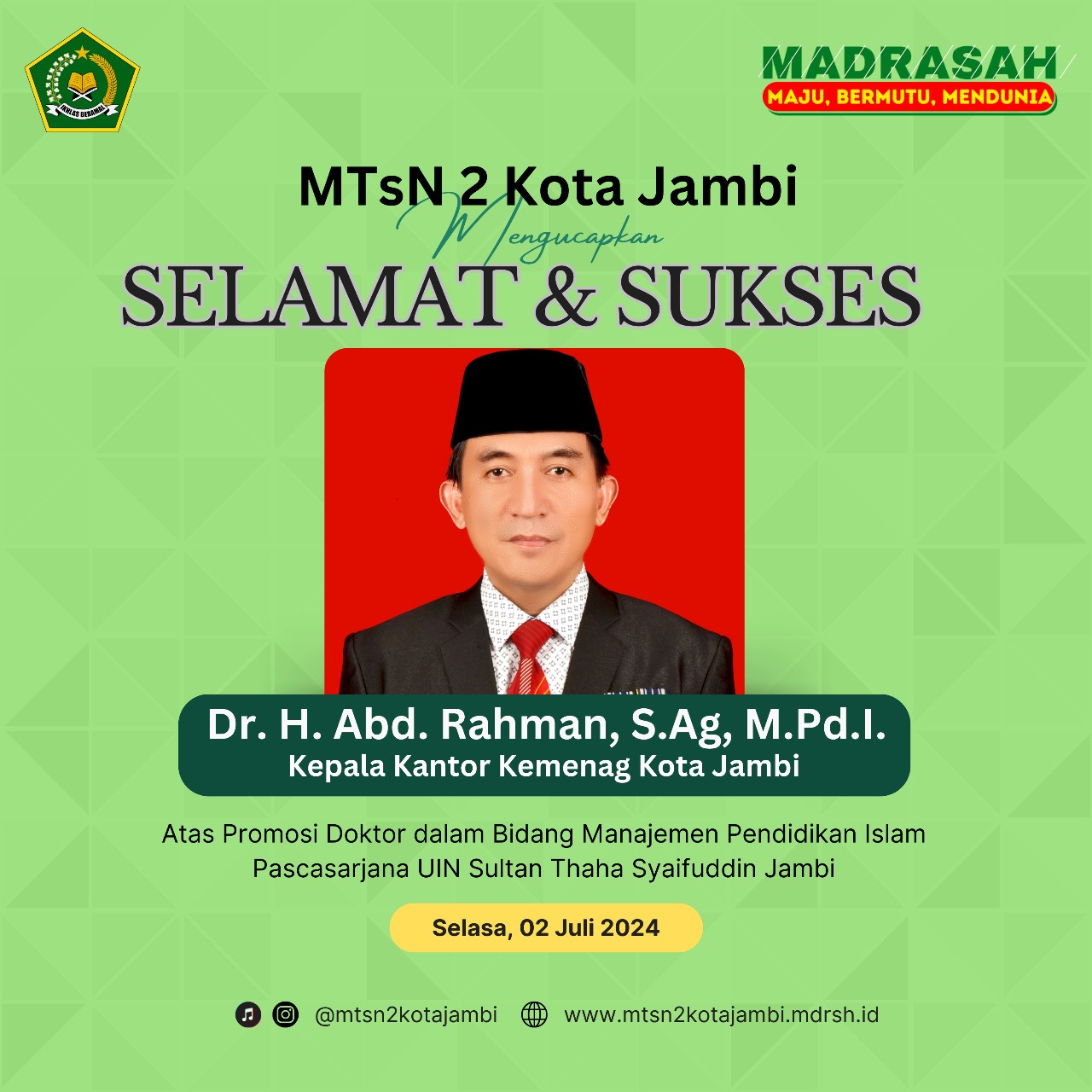 Gelar Doktor Untuk Putra Terbaik Kemenag Kota Jambi Gelar Doktor Untuk Putra Terbaik Kemenag Kota Jambi