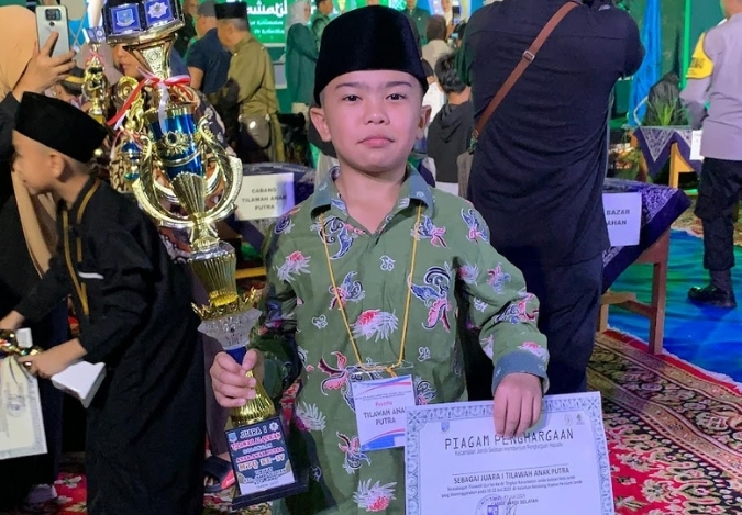 Juara 1 MTQ Kecamatan, Muhammad Haikal Fadhli Zy Buktikan Bakat Tilawahnya
