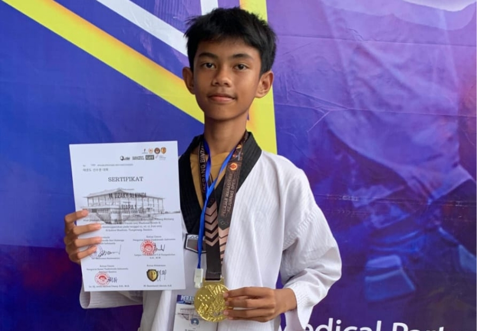 Raih Emas, Dzaky Al Kindy Tunjukkan Taji di Kejuaraan Taekwondo Nasional