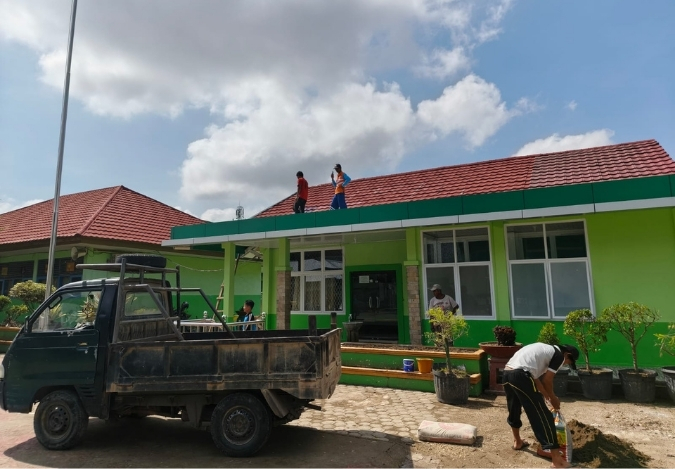 MTsN 2 Kota Jambi Mulai Pengecoran Atap Gedung PTSP