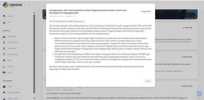 Kemenag Kota Jambi Instruksikan Pemutakhiran Data SIMPEG