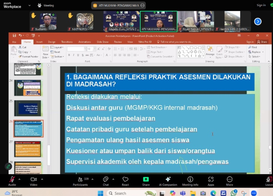 Webinar Rutin VI Kemenag Jambi Bahas Assessment Madrasah
