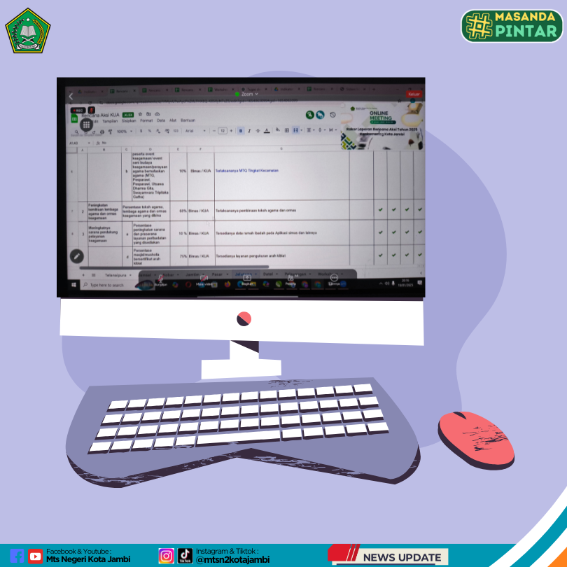 Admin E-Kinerja MTsN 2 Kota Jambi Ikuti Rapat Koordinasi Rencana Aksi 2025