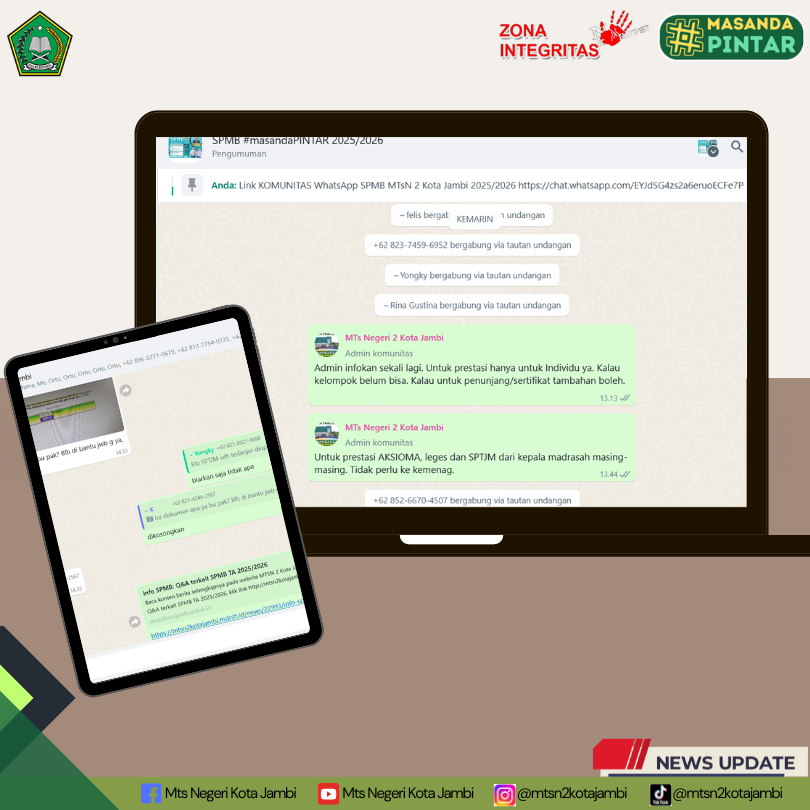 WhatsApp Community Jadi Solusi Layanan Online SPMB MTsN 2 Kota Jambi WhatsApp Community Jadi Solusi Layanan Online SPMB MTsN 2 Kota Jambi