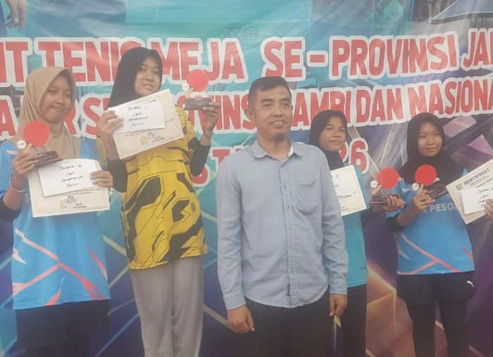 Dayang Bellvania Ukir Prestasi Ganda di Ajang Tenis Meja Provinsi Jambi