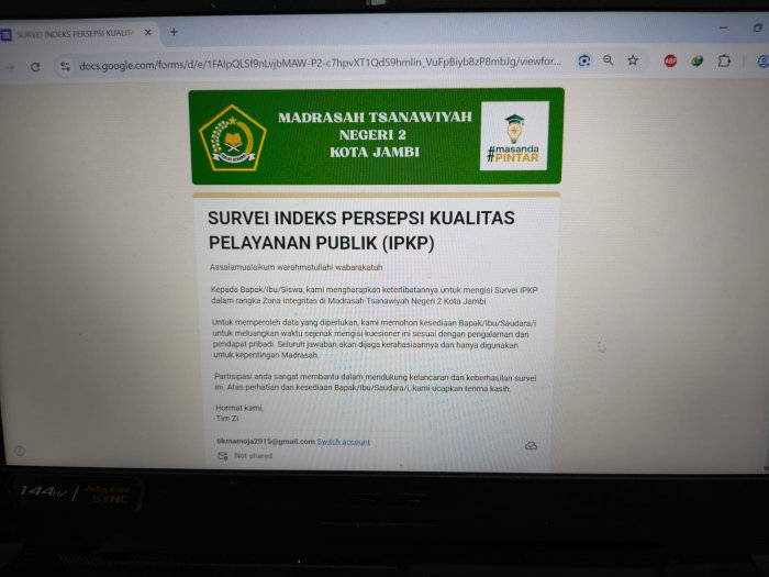 Suara Publik, Cermin Layanan: Survei IPKP Madrasah Negeri 2 Kota Jambi