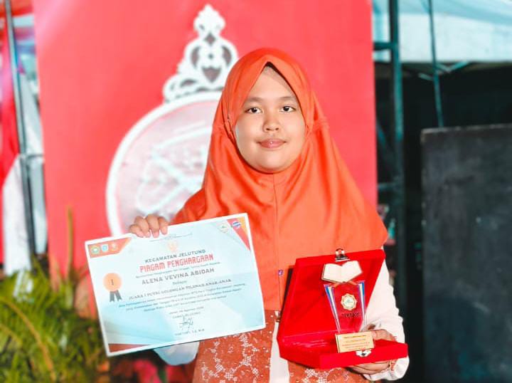 Alena Vevina Aabidah, Siswa MTsN 2 Kota Jambi Raih Juara I Tilawah Anak-Anak di MTQ Kecamatan Jelutung