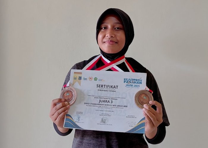 Dua Medali Kejurprov Panahan Jambi Diraih Talitha Bintang Syifara