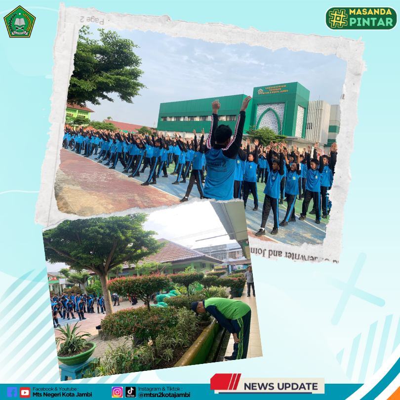 Senam Jambi Emas dan Penguin Goncang Lapangan MTsN 2 Kota Jambi