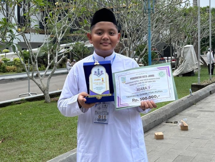 Rd. M. Daffa Ramadhani Raih Juara 1 Tahfidz Juz Amma FASI Kota Jambi