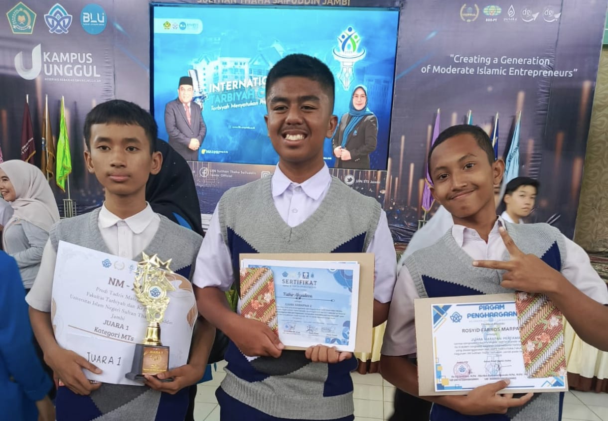 Tim Olimpiade MTsN 2 Kota Jambi Raih Juara 1 dan Harapan di Ajang Gebyar Matematika & Fisika UIN STS Jambi