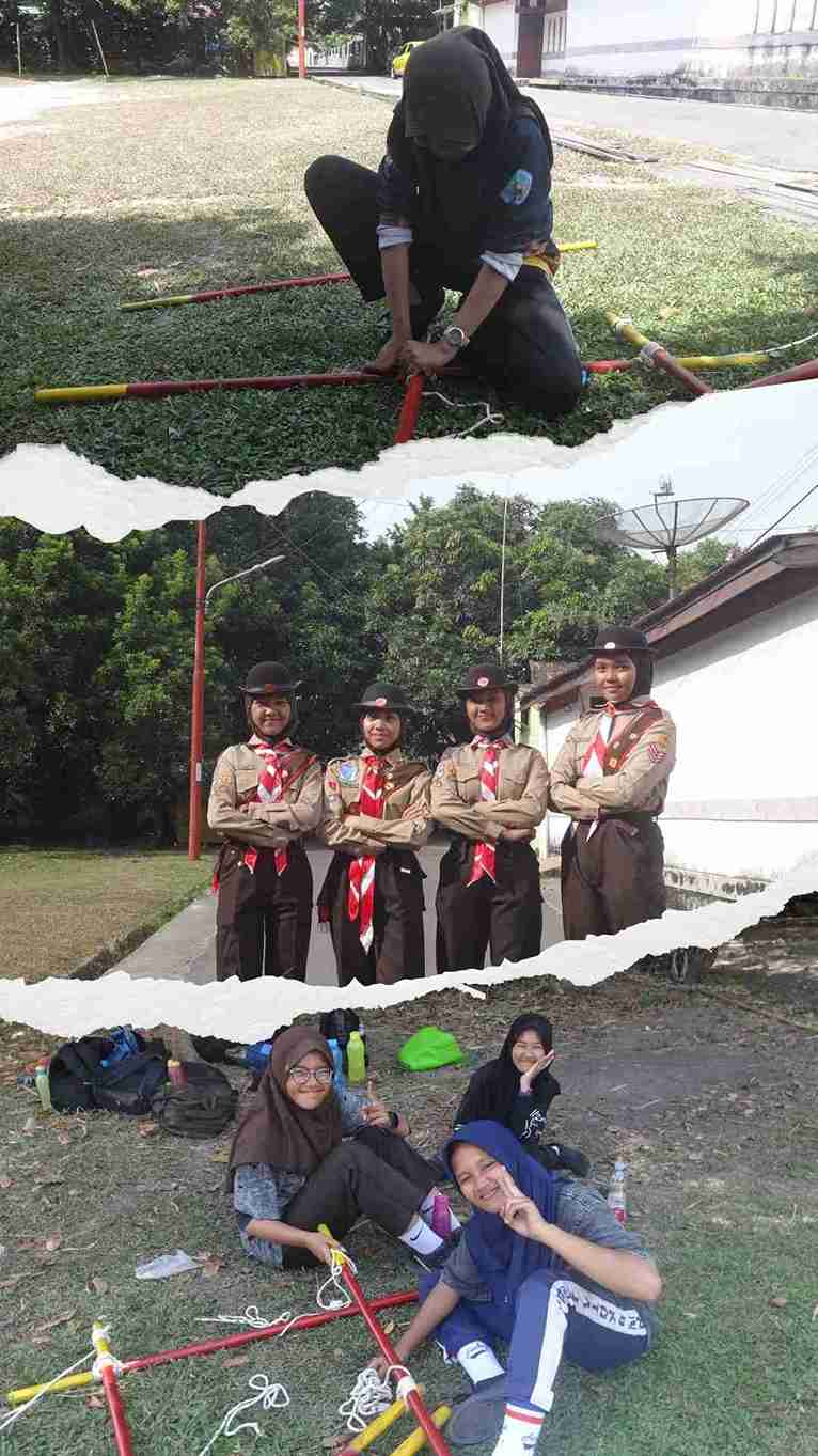 Siswi Pramuka MTsN 2 Kota Jambi Mengikuti Pelatihan Lomba Dalam Rangka Hari Pramuka ke 63 Mewakili Kwartir Ranting Jambi Selatan 